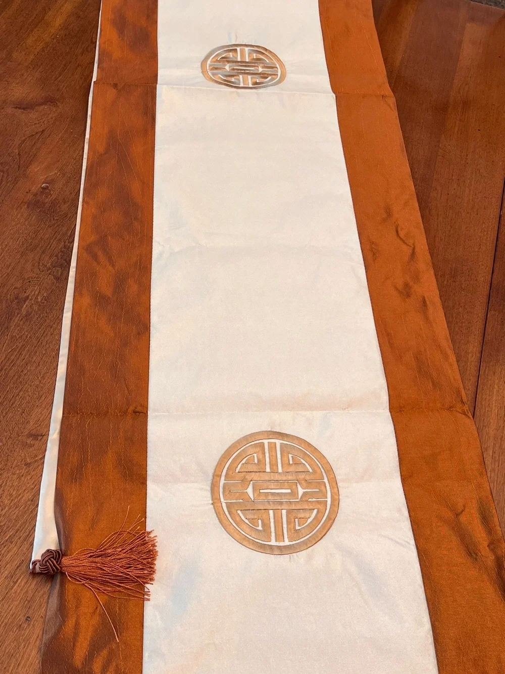 Asian Embroidered Table Runner and Placemats